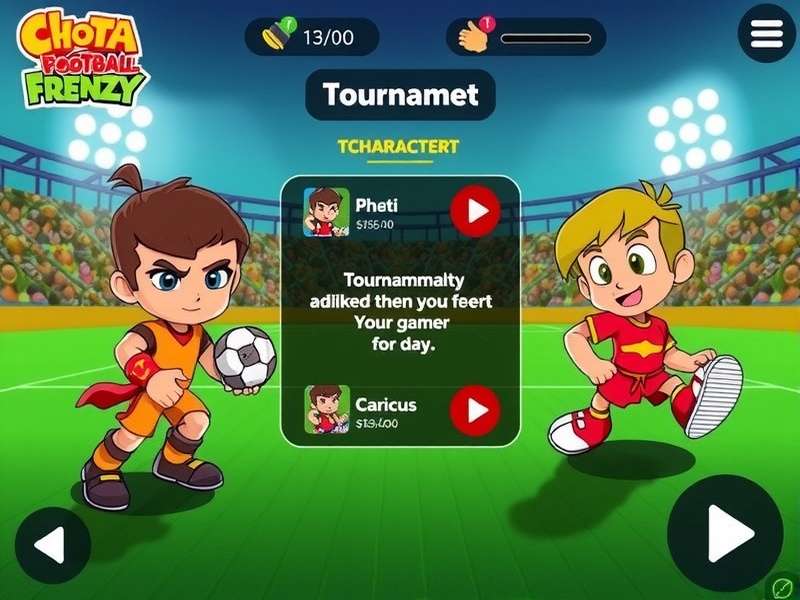 Chhota Bheem Football Frenzy character selection screen